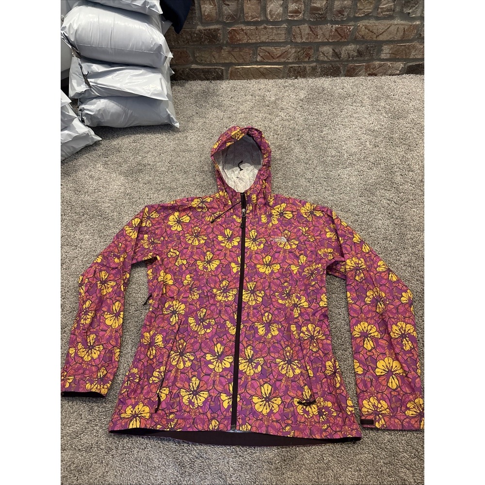 THE NORTH FACE WOMENS FLORAL HYVENT 2.5 L BELLA RAIN JACKET HIKING GORP $130
